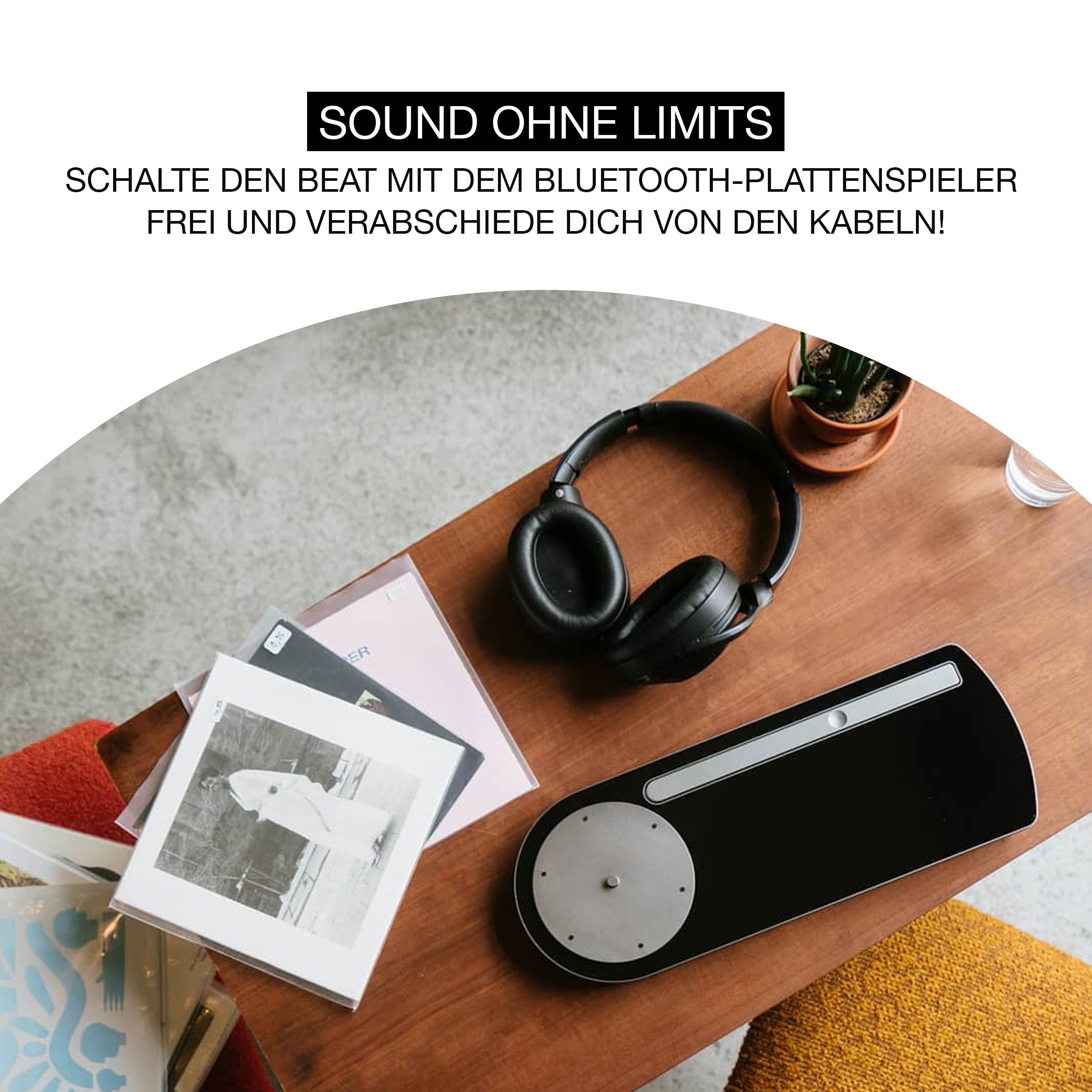 Portabler Plattenspieler mit Bluetooth (Portable Turntable) – Coturn CT-01 black