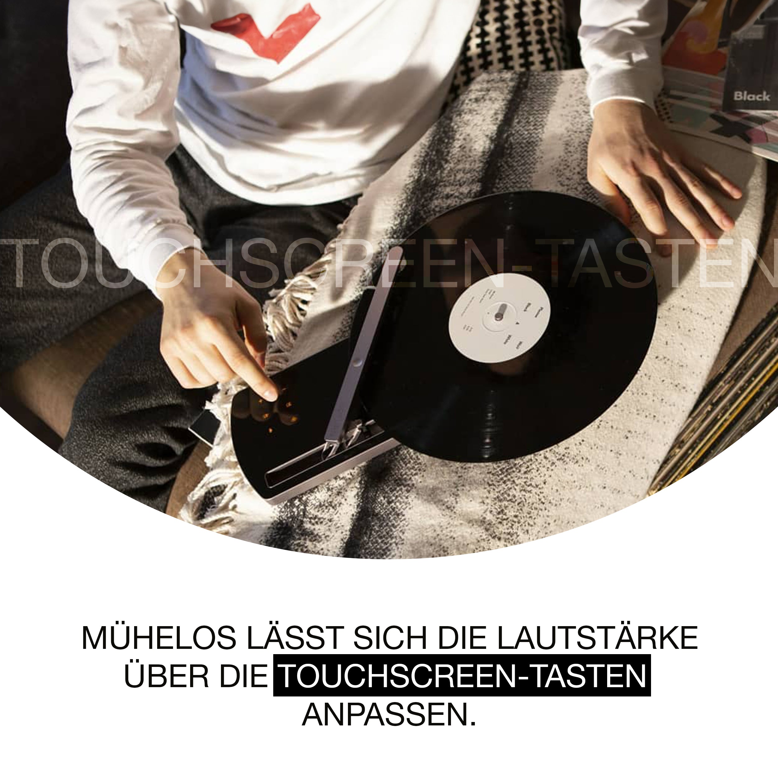 Portable Bluetooth Turntable – Coturn CT-01 Grey