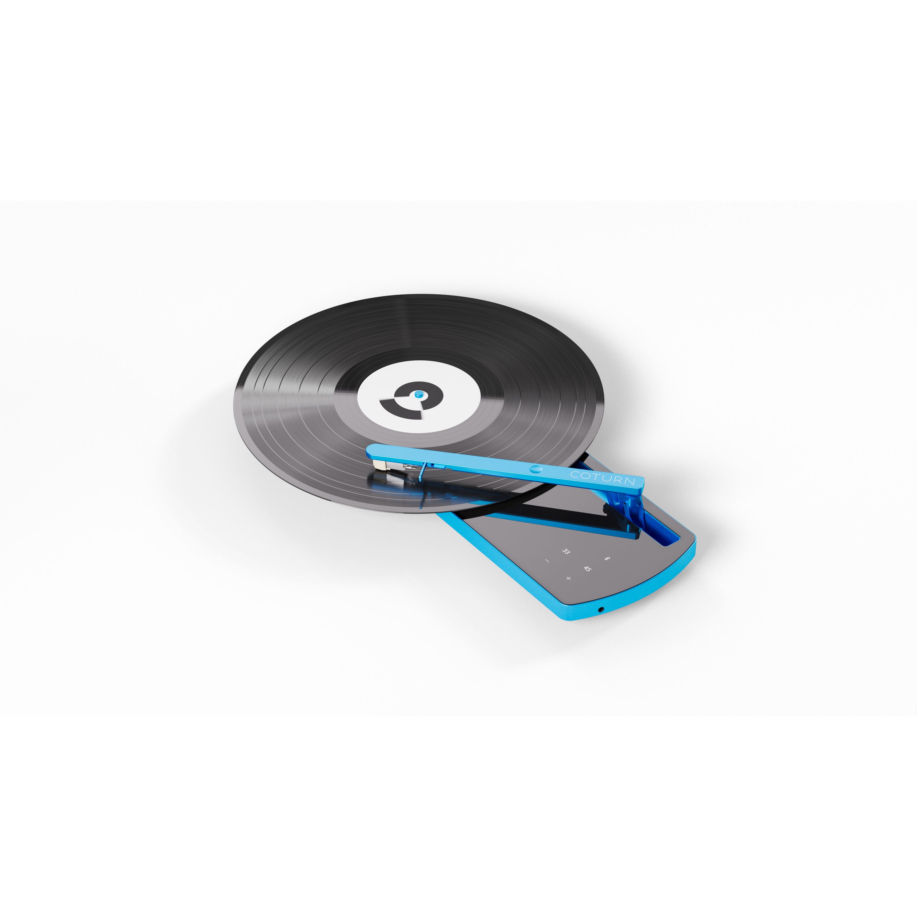 Portable Bluetooth Turntable – Coturn CT-01 Blue