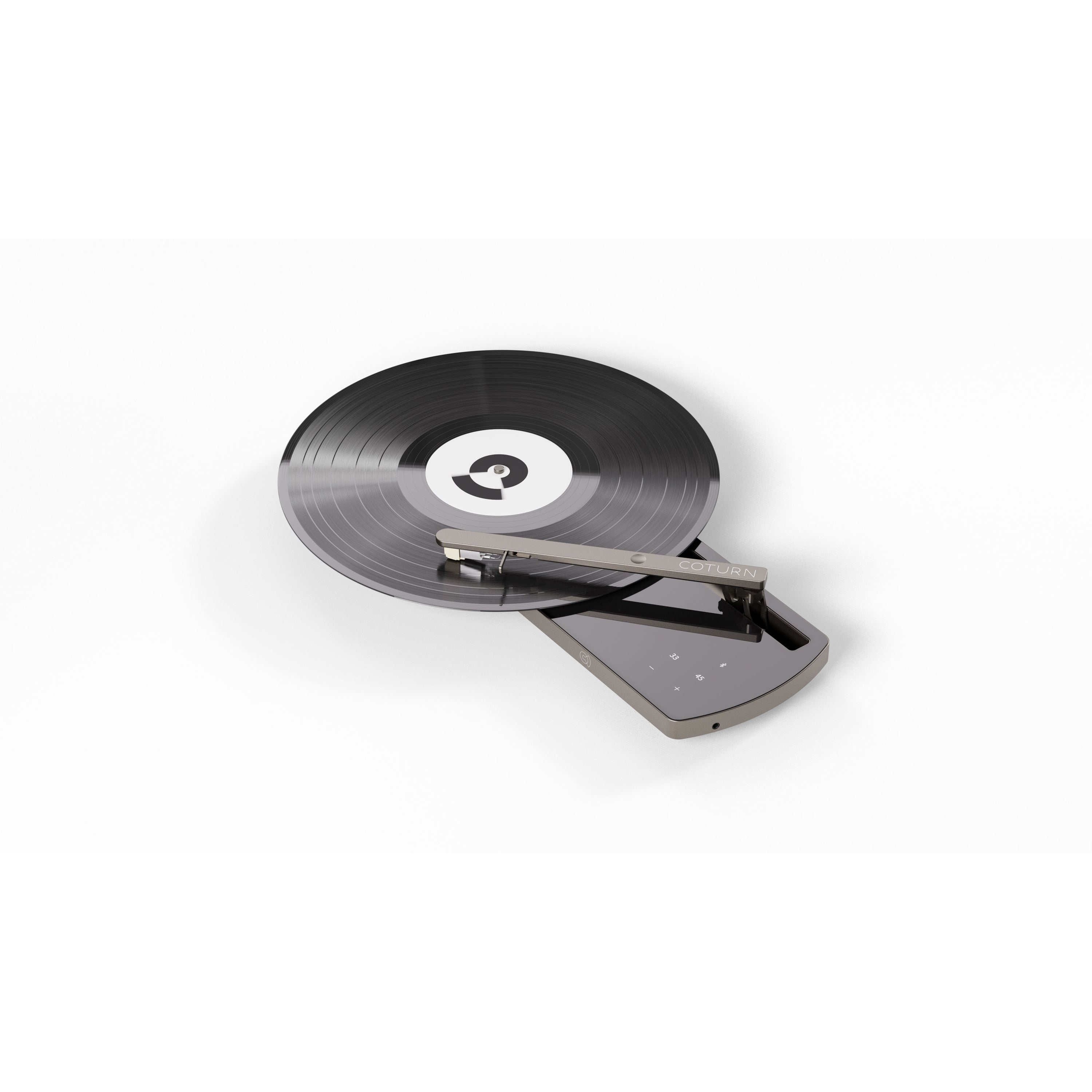 Portabler Schallplattenspieler mit Bluetooth (Portable Turntable) Coturn CT-01 dark grey