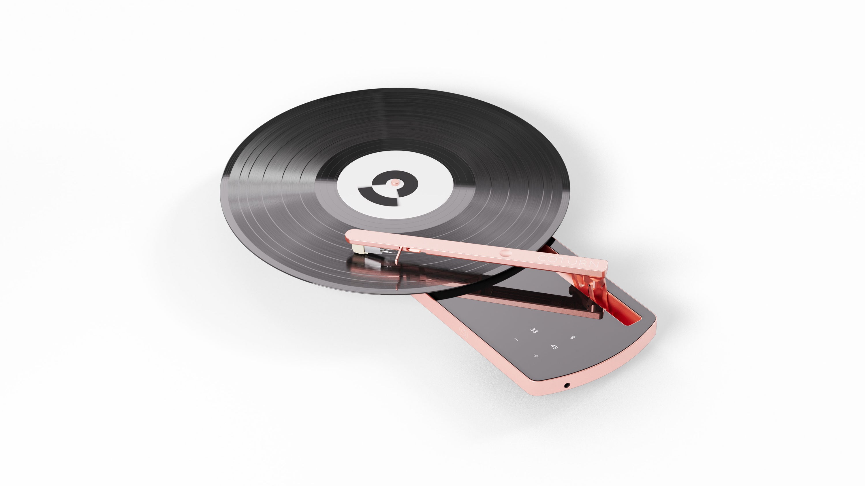 Portabler Plattenspieler mit Bluetooth (Portable Turntable) – Coturn CT-01 pink-black