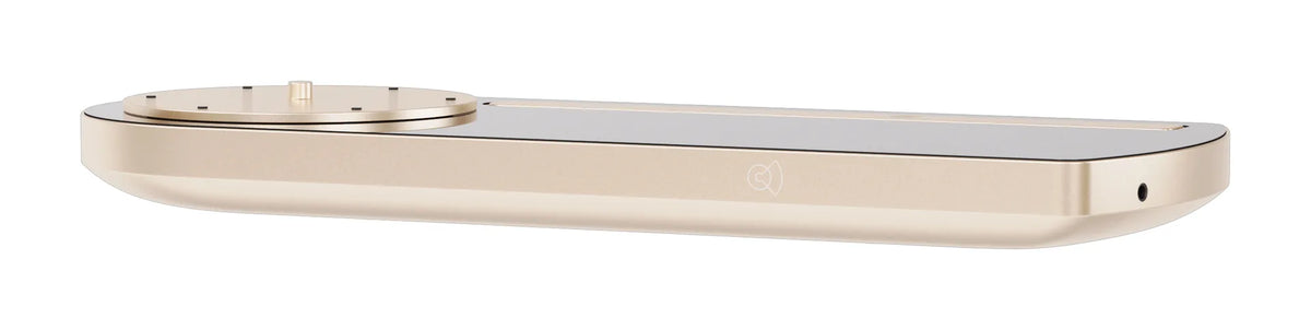 Der CT-TWO in Champagner von der Seite, zweieinhalb Zentimeter flach